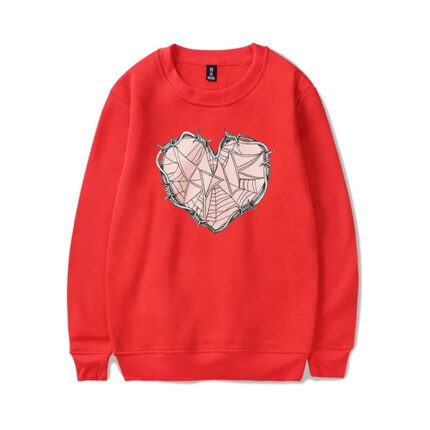 XPLR Web Heart Red Sweatshirt